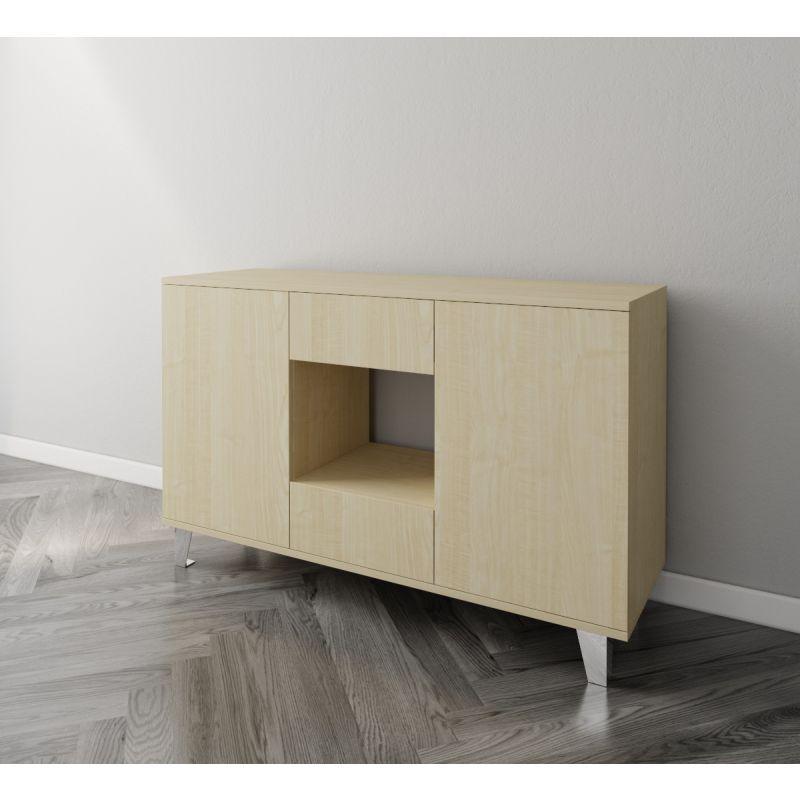 Beige Coffee Corner with Two Shelves and Two Sliding Drawers By Alhome - ALHOME