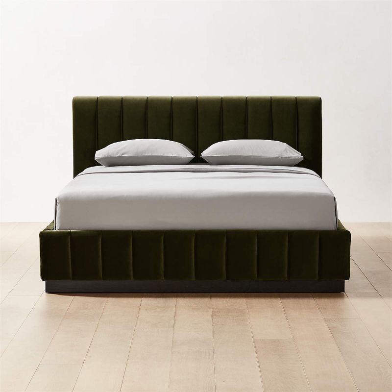 Royal Elegance: Swedish Wood King Bed - Majestic Green Harmony (160x200x140) by Alhome - ALHOME