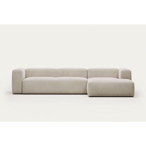 Beige Swedish Wood L-Shape Sofa - Size: 270x160x85x85, Material: Linen By Alhome - ALHOME