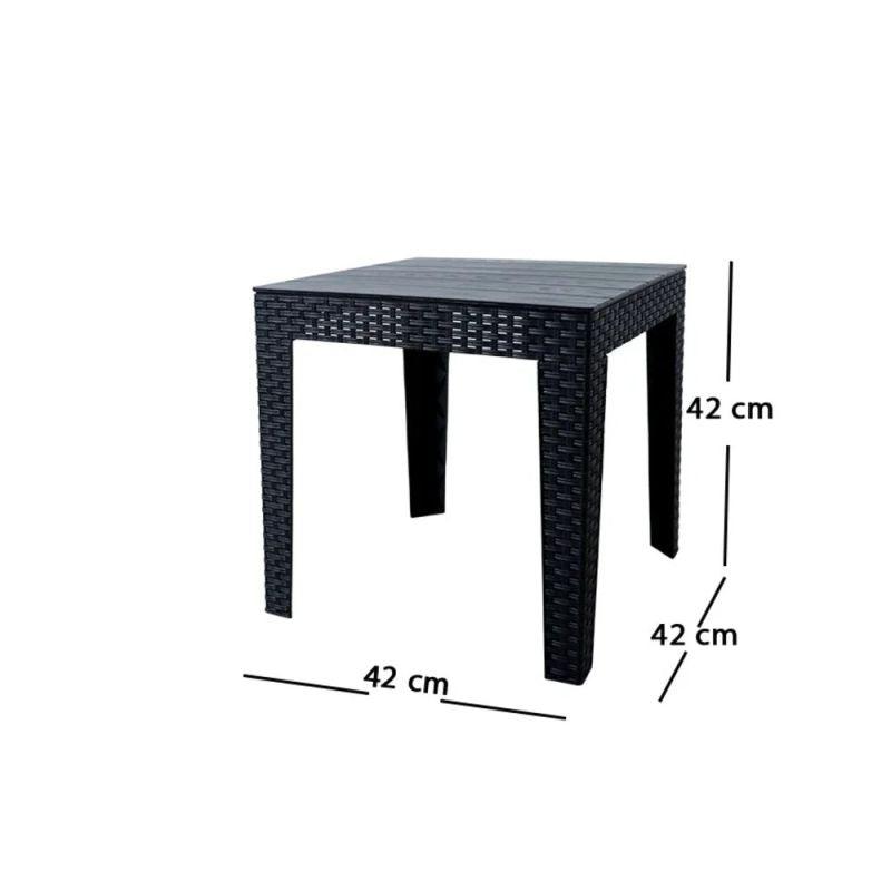 Plastic outdoor garden seating - table and two chairs - black - By Family Ship - ALHOME