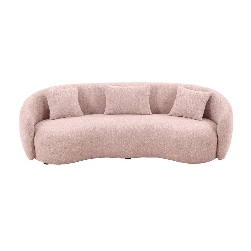 3-Seater Pink Boucl√© Sofa By Alhome - ALHOME