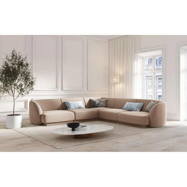 Elegant Velvet Corner Sofa - 312x312x85x85 cm - By Alhome - ALHOME