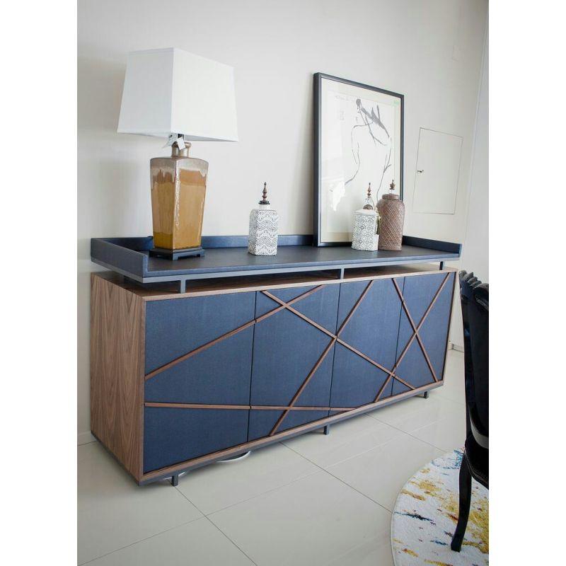 Chic Blue Wood Buffet By Alhome - ALHOME