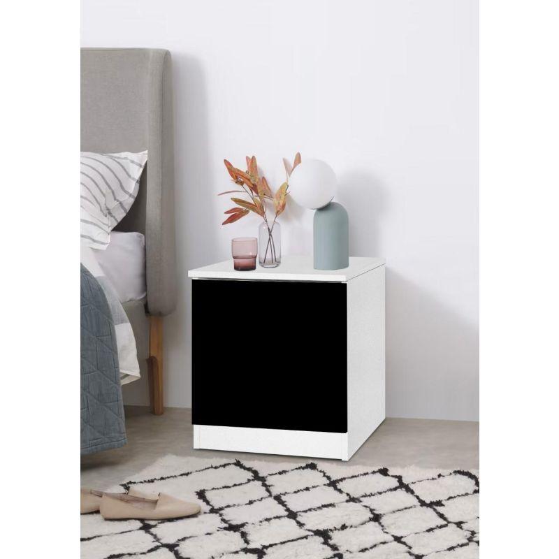 Shoe Cabinet With 3 Sections In A Graduated Design Made Of Premium Wood - Black And White - 40x30x120 cm - By Baity - ALHOME