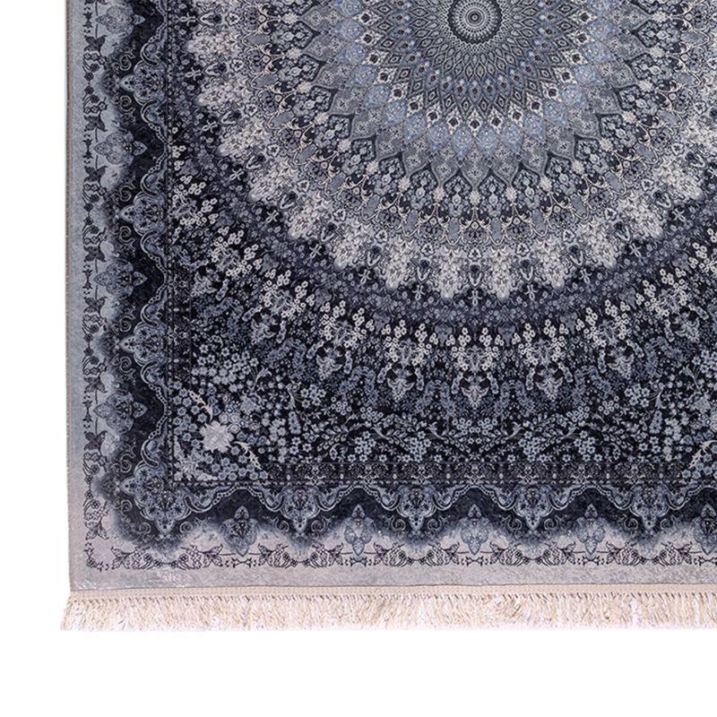 Velvet Turkish Rectangular Decorative Carpet - Grey & Blue - By In House - ALHOME