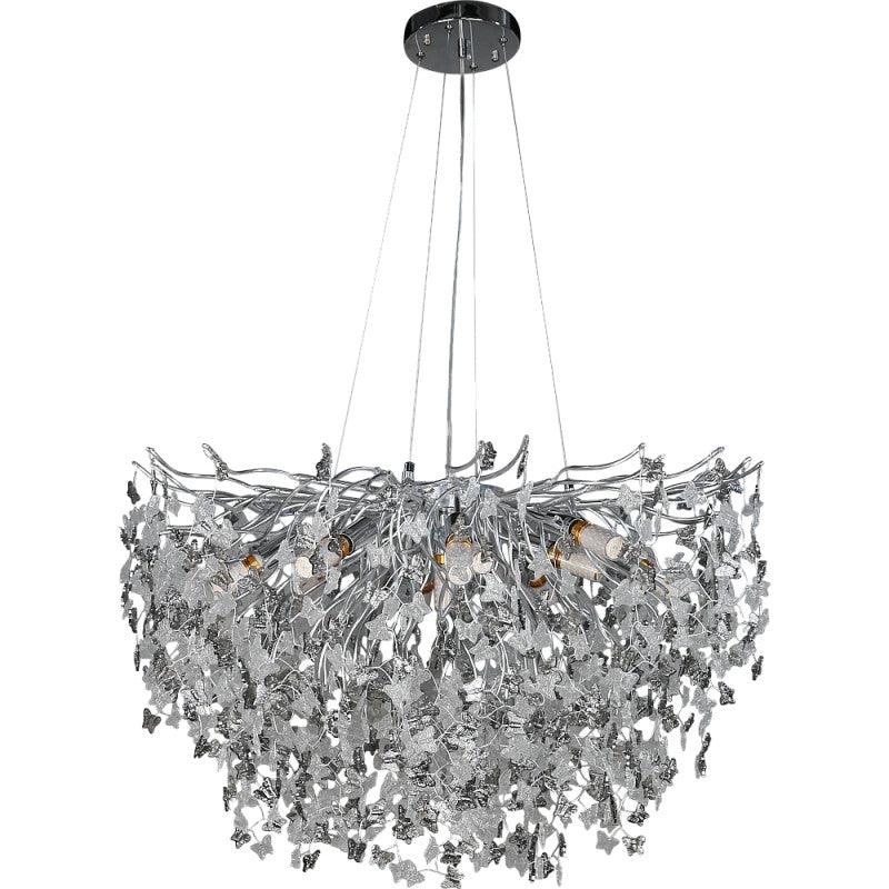 Modern Chandelier - Silver+Grey+Transparent - E14*13L - Diameter 80 cm - By Alhome - ALHOME