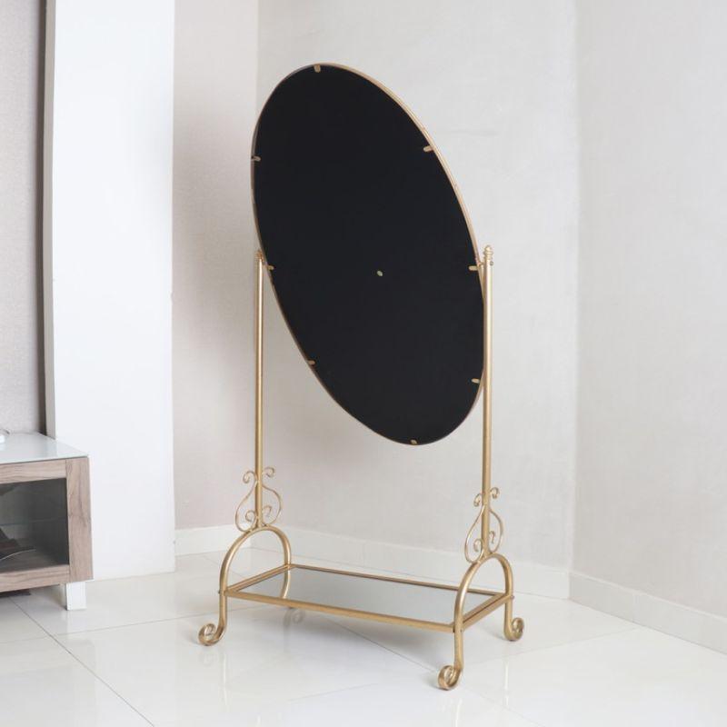 Mirrors With Iron Stands - Mobile - Metal + Glass - Gold - 110111945 - By Alhome - ALHOME