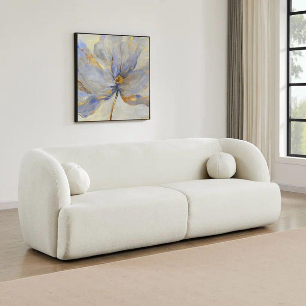 Classic Beige Boucle 3-Seater Sofa Swedish Wood By Alhome - 110110909 - ALHOME