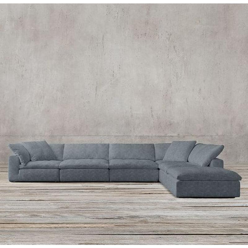 3-Seater Gray Linen Sofa By Alhome - ALHOME