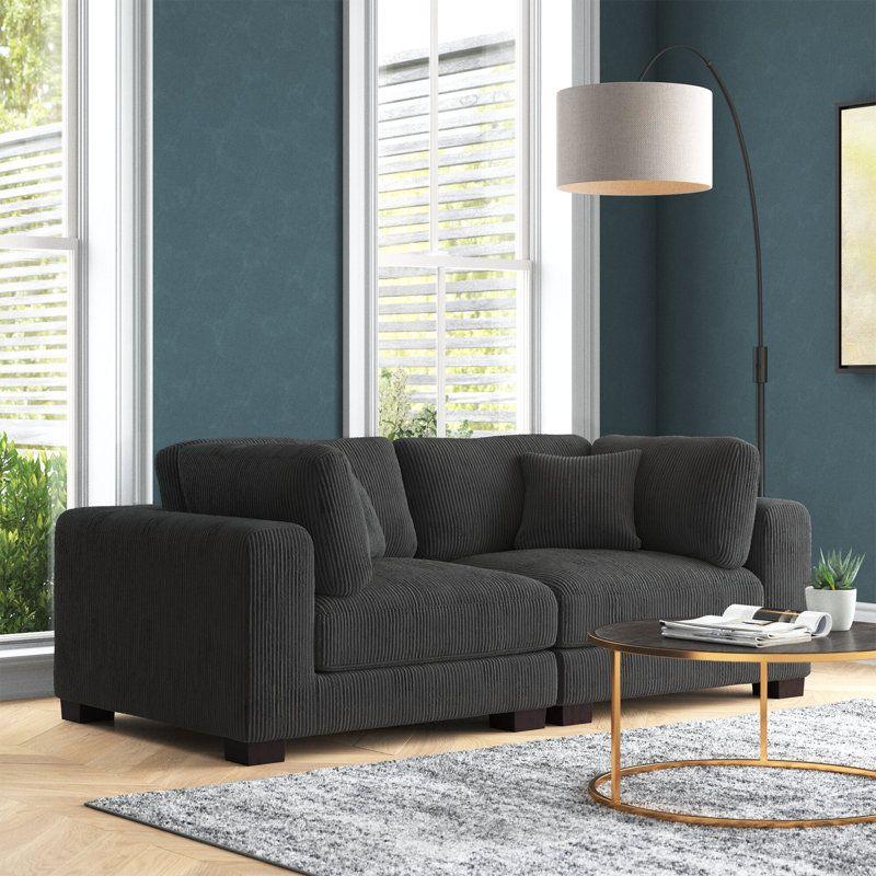 Modern Elegant Velvet 2 Seater Sofa - 200x85x85 cm - By Alhome - ALHOME