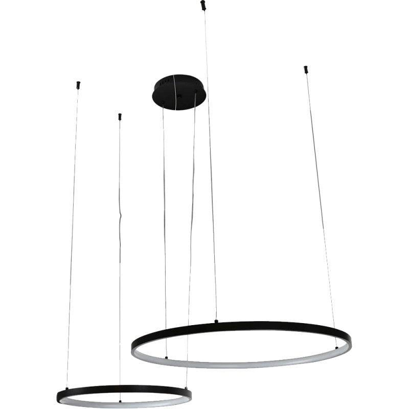 Modern Chandelier With Yellow Lighting - 400*600 - 42 Watts - Black By Alhome - HA/C5680Z/40*60BK+WW - ALHOME