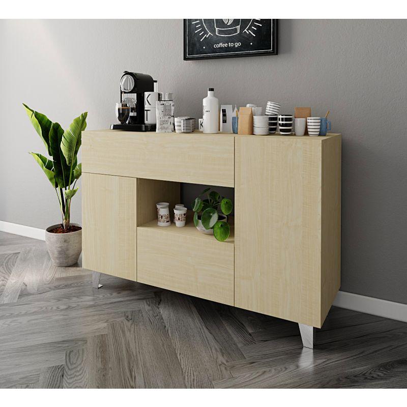 Coffee Corner with Two Shelves and Two Drawers (Beige) By Alhome - ALHOME