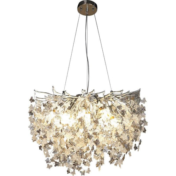 Modern Chandelier, Diameter 60 - Silver + Gray + Transparent - E14*10L - By Alhome - C5639 - ALHOME