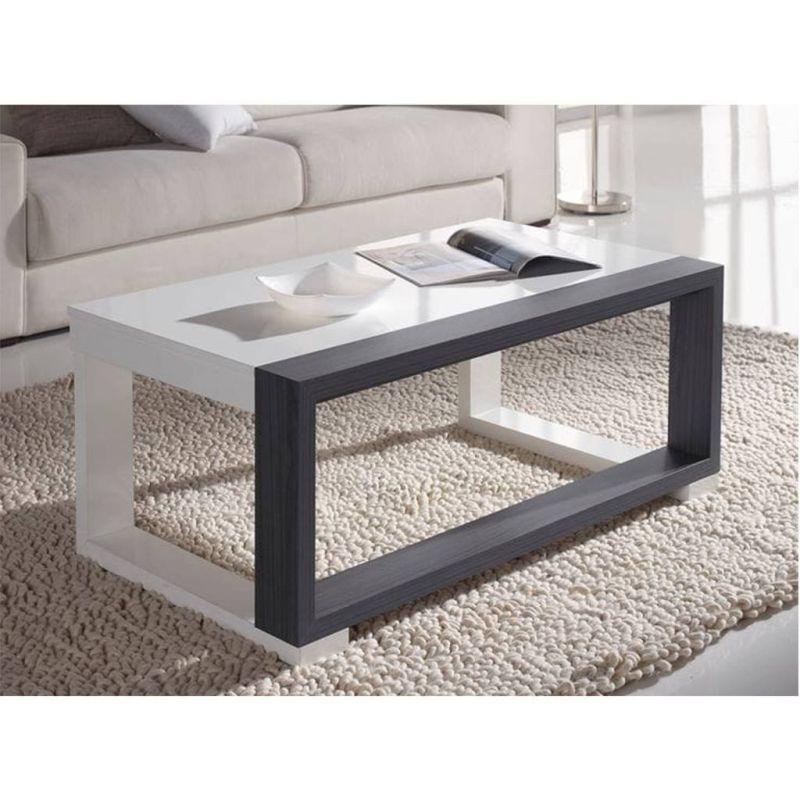 Crisp White Center Table With Stylish Focal Point - 40x100x50 cm - By Alhome - ALHOME