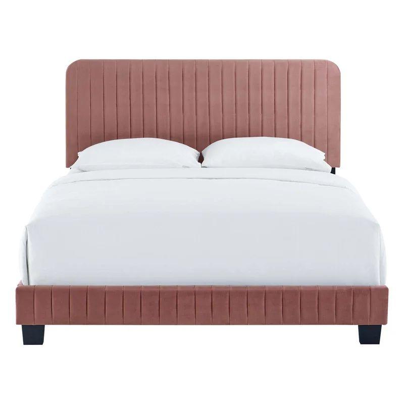 Swedish Wood Velvet Pink Super King Bed By Alhome - ALHOME