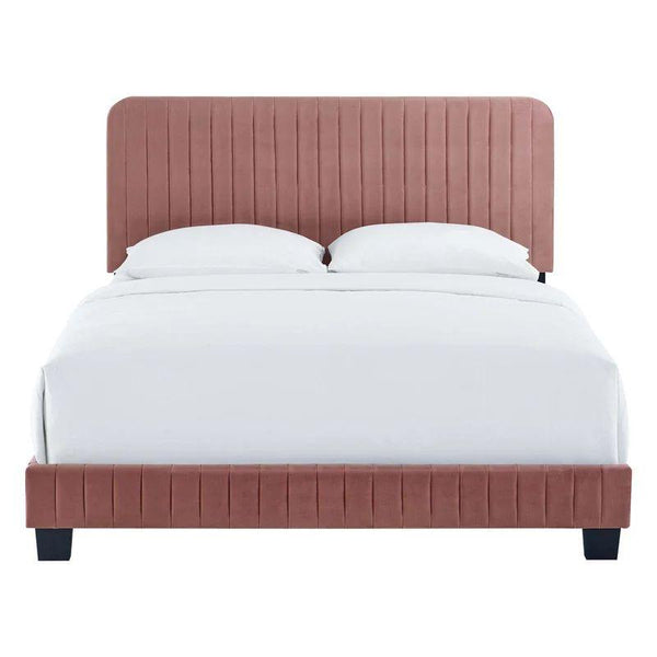 Swedish Wood Velvet Pink Super King Bed By Alhome - ALHOME