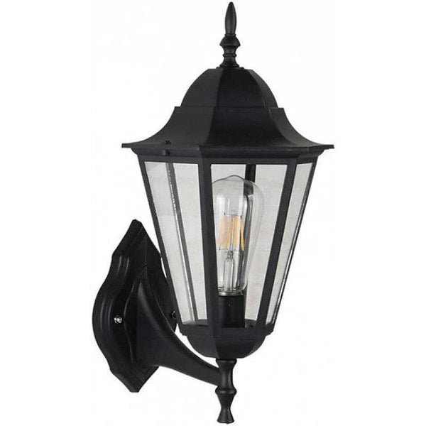 Wall Lantern - Small Size - Hexagonal - Black E27 - By Alhome - ALHOME