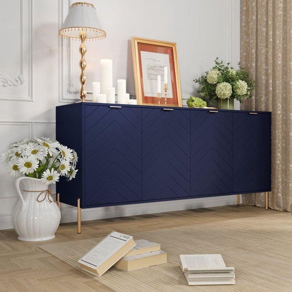 Contemporary Blue Wood Buffet Table By Alhome - ALHOME