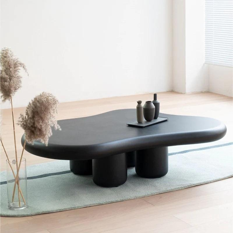 Black Artificial Marble Stone Center Table By Alhome - Zrafh.com - Your Destination for Baby & Mother Needs in Saudi Arabia