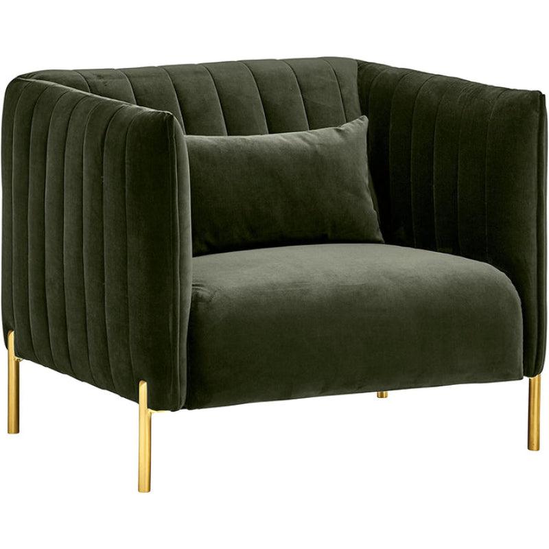 Deep Green Velvet Accent Chair By Alhome - ALHOME