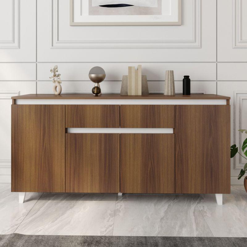 Console in Brown and White By Alhome - ALHOME