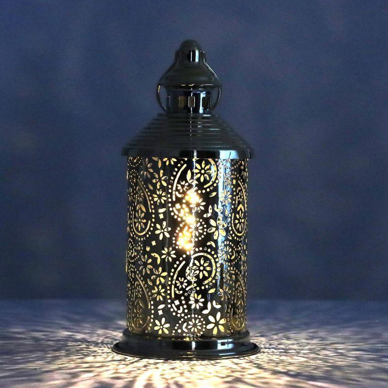 Round Steel Ramadan Lantern With Led Lighting - Gold - 26X12X12 Cm - By Family Ship - 600007813 - ALHOME