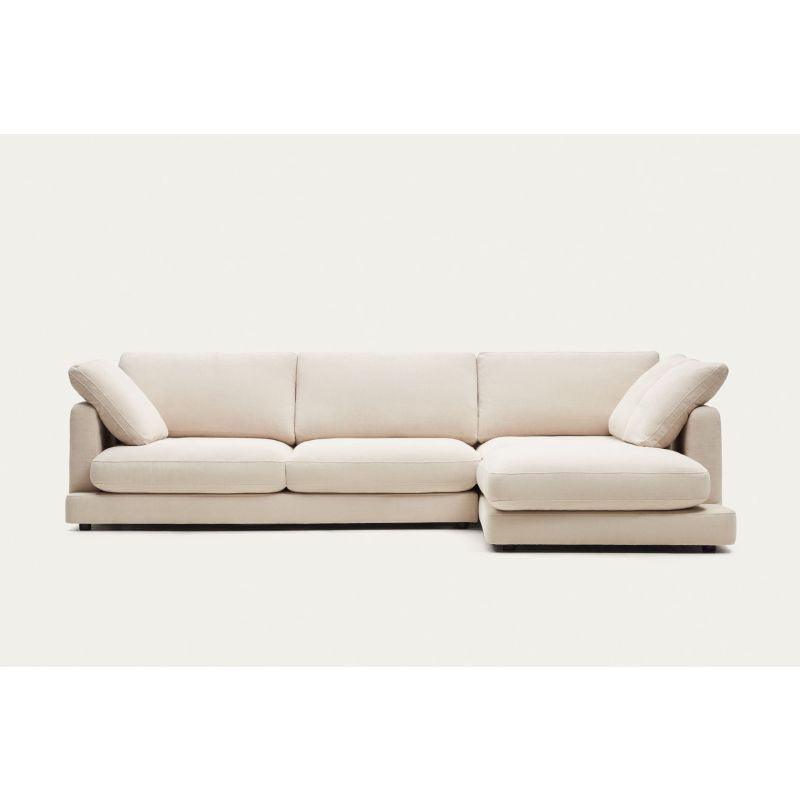 Beige Swedish Wood L-Shape Sofa - Size: 270x160x85x85, Material: Linen By Alhome - 110112209 - ALHOME