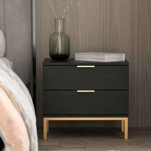 Melamine Nightstand with Steel Legs By Alhome - 110112469 - ALHOME