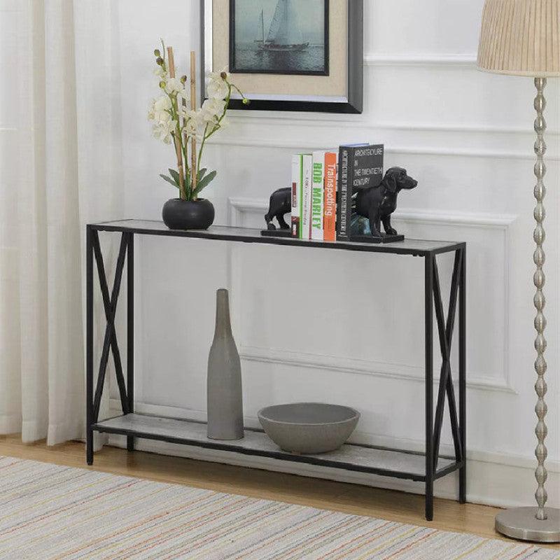 Industrial Iron and Wood Console Table By Alhome - 110110450 - ALHOME