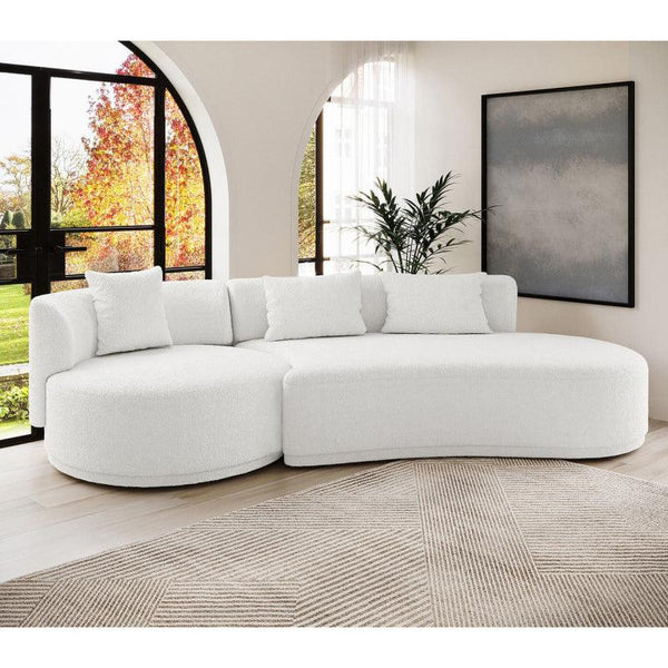 Boucl√© 3-Seater Sofa in Elegant Beige By Alhome - 110111539 - ALHOME