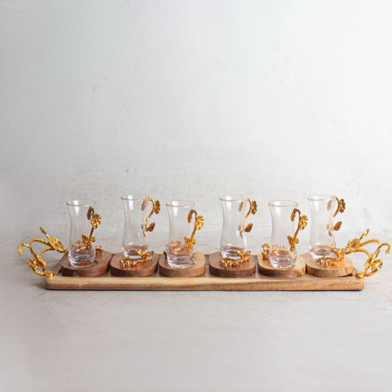 Glass Cups - Gold - By Alhome - ALHOME