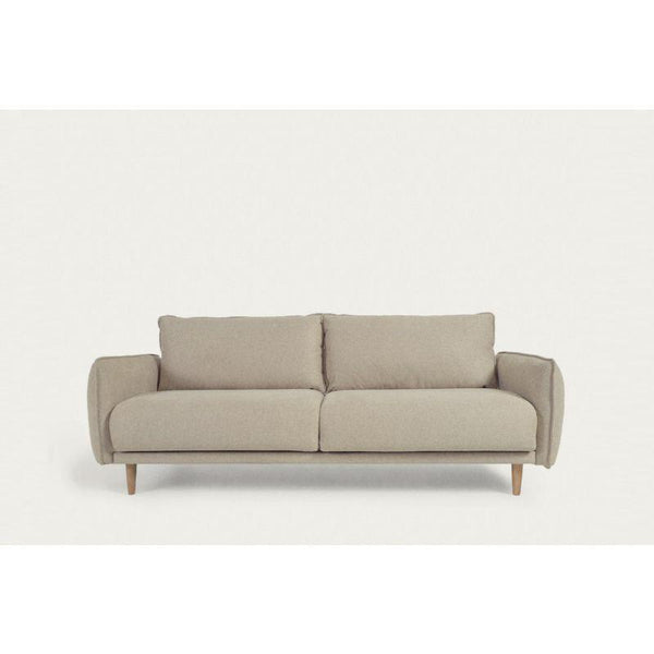 Beige Swedish Wood 3-Seater Sofa - Size: 220x85x85, Material: Linen By Alhome - 110112200 - ALHOME