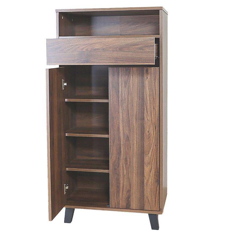 Shoe Organizing Cabinet With Shelves From Malaysian Wood - Brown - 60x43x126.5 cm - By Baity - ALHOME