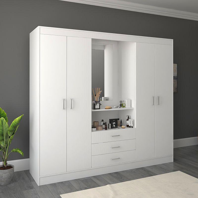 White Wardrobe with Dresser By Alhome - ALHOME