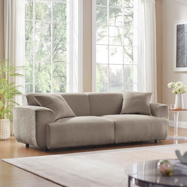 Modern Elegance: 3-Seater Boucl√© Sofa in Grey By Alhome - ALHOME