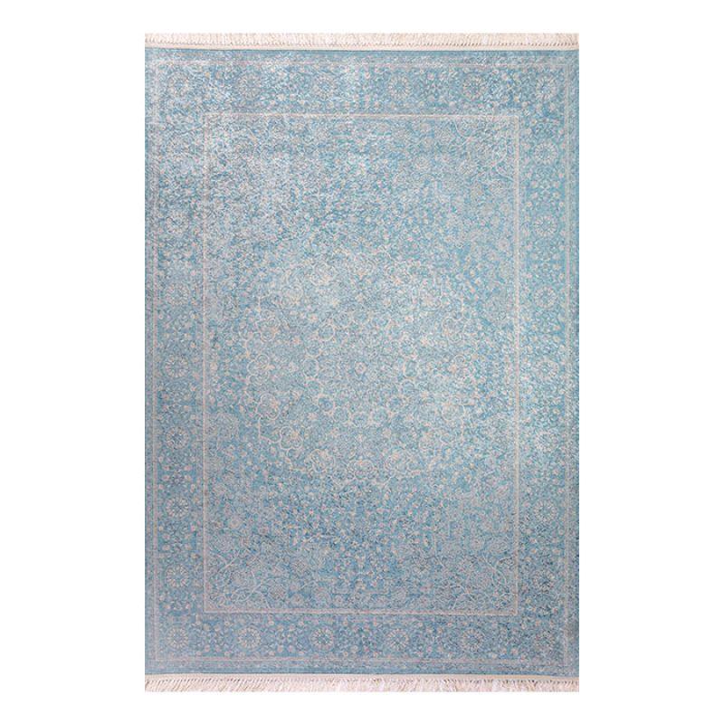 Velvet Turkish Rectangular Decorative Carpet - Cyan - By In House - ALHOME