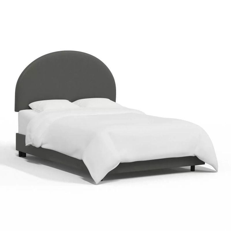 Charcoal Velvet Supreme: Swedish Wood Super King Bed (200x200x140) by Alhome - ALHOME