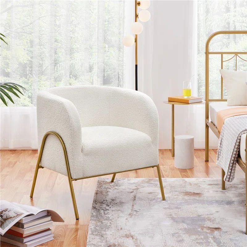 White Boucle Chair By Alhome - ALHOME