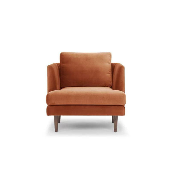 Burnt Orange Velvet Chair Swedish Wood By Alhome - ALHOME