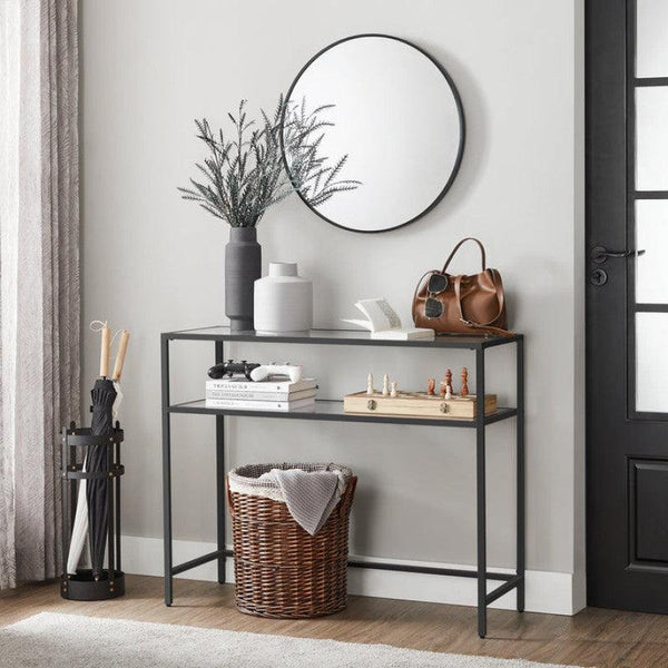 Sleek Iron and Glass Console Table" By Alhome - ALHOME