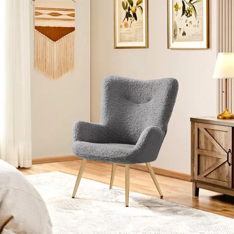 Elegant Modern Boucle Arm Chair - 80x85x85 cm - By Alhome - ALHOME