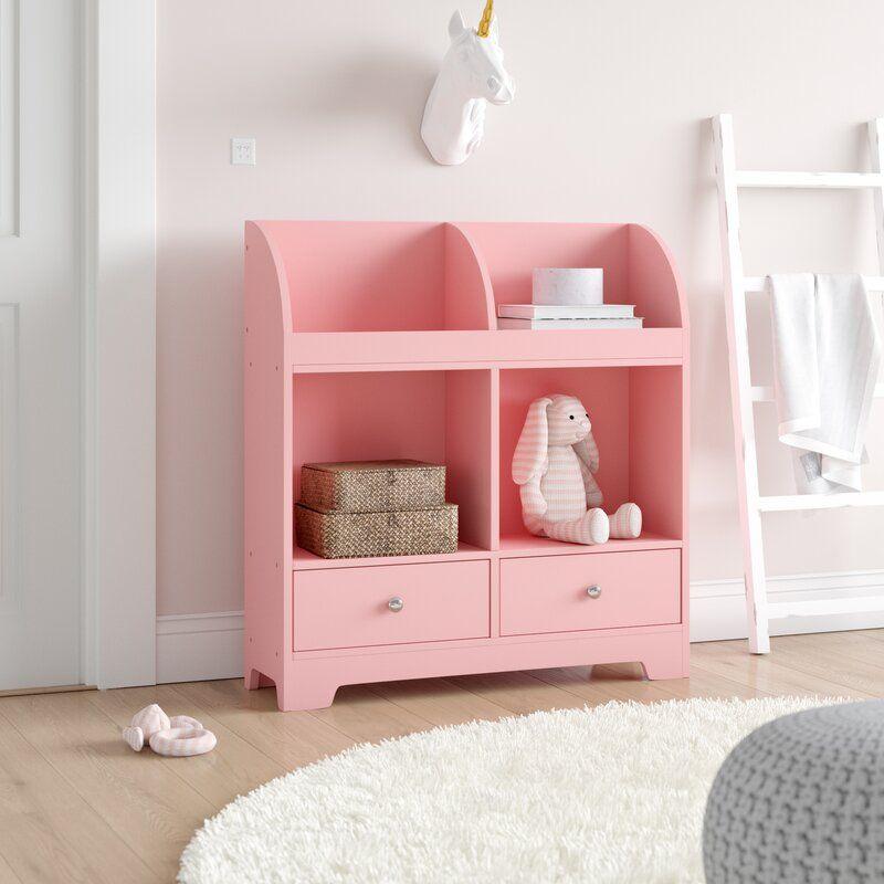 Kids Bookcase: 70x35x100 Wood, Pink by Alhome - ALHOME