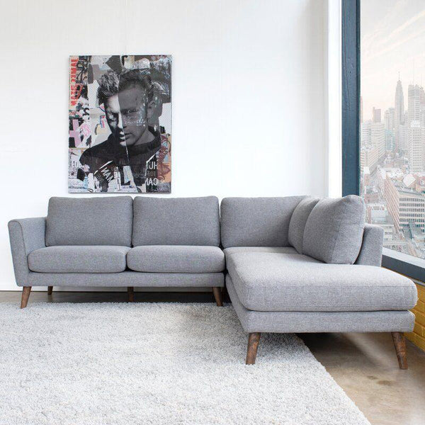 Modern Grey Linen L-Shape Sofa - 270x150x85x85 cm - By Alhome - ALHOME