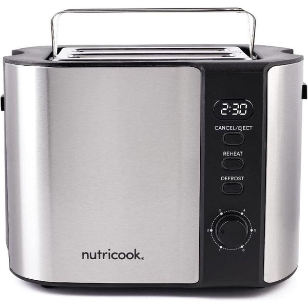 Nutricook 2 Slice Digital Toaster 800 Watts with LED Display - Silver - NC-T102S - ALHOME