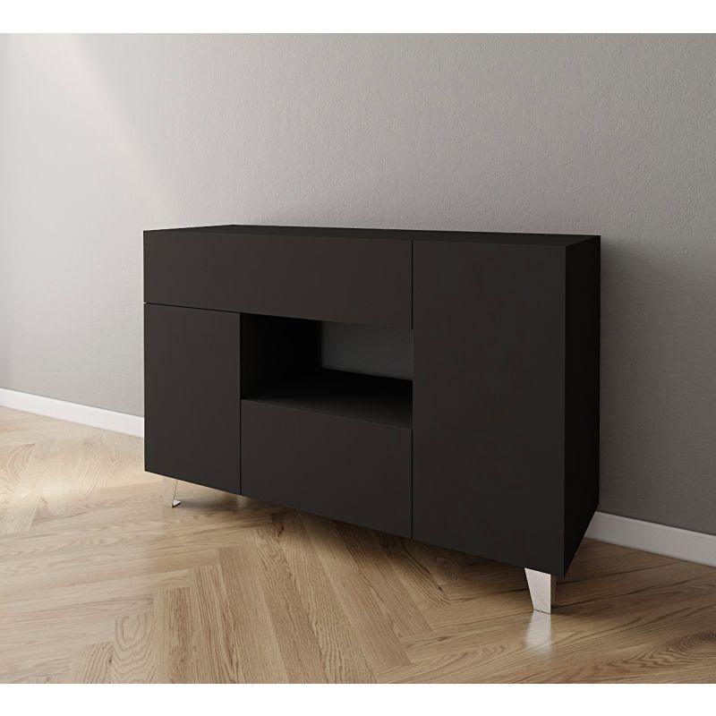 Coffee Corner with Two Shelves and Two Drawers (Black) By Alhome - ALHOME