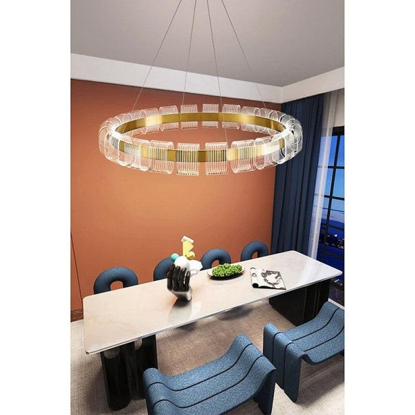 Modern Oil Chandelier With - 3 Lights - 42 W By Alhome - HA/C5575/800/CR+3CO - ALHOME