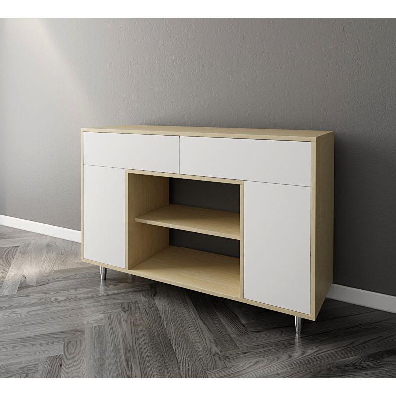 Beige Coffee Corner with White Shelves and Drawers By Alhome - ALHOME