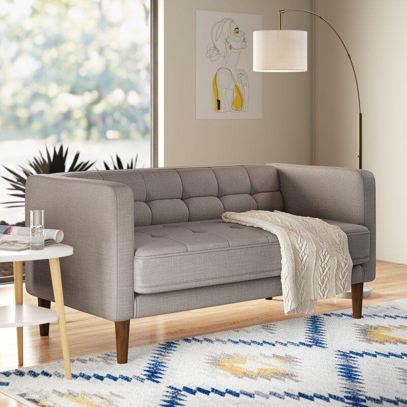 Modern Linen 2 Seater Sofa - Grey - 180x85x85 cm - By Alhome - 110113455 - ALHOME