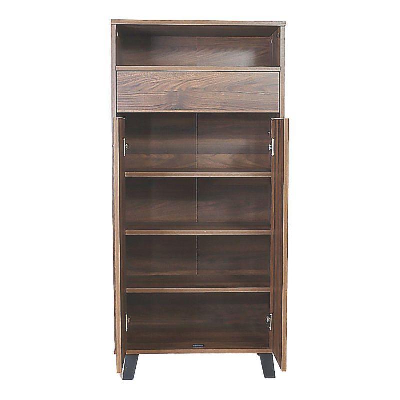 Shoe Organizing Cabinet With Shelves From Malaysian Wood - Brown - 60x43x126.5 cm - By Baity - ALHOME