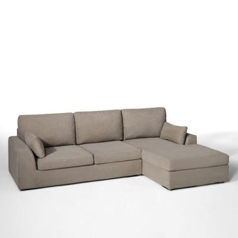 Chic Beige Linen L-Shaped Sofa - 90x250x170x45 cm - Swedish Wood By Alhome - ALHOME